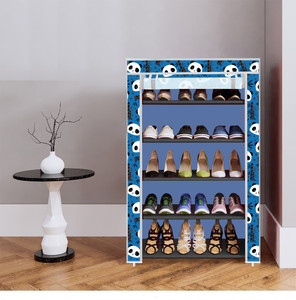 dbeautify 5 shelf foldable collapsible shoerack plastic collapsible shoe stand 21_blue before christmas 5 shelves diydo-it-yourself