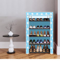 dbeautify 5 Shelf Foldable Collapsible ShoeRack Plastic Collapsible Shoe Stand (27_Blue Baby Paw, 5 Shelves, DIY(Do-It-Yourself))