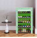 dbeautify 5 Shelf Foldable Collapsible ShoeRack Metal, Plastic Shoe Stand (5_Green, 5 Shelves, DIY(Do-It-Yourself))