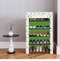 dbeautify 5 Shelf Foldable Collapsible ShoeRack Plastic Collapsible Shoe Stand (3_Butterfly Green, 5 Shelves, DIY(Do-It-Yourself))