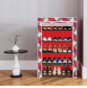 dbeautify 5 Shelf Foldable Collapsible ShoeRack Metal, Plastic Shoe Stand (23_Red Diamond Wall, 5 Shelves, DIY(Do-It-Yourself))