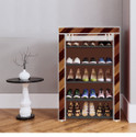 dbeautify Plastic Collapsible Shoe Stand (14_Brown Wall Panel, 5 Shelves, DIY(Do-It-Yourself))