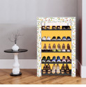 dbeautify 5 Shelf Foldable Collapsible ShoeRack Plastic Collapsible Shoe Stand (32 _ Warm Flower Yellow, 5 Shelves, DIY(Do-It-Yourself))