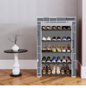 dbeautify 5 Shelf Foldable Collapsible ShoeRack Plastic Collapsible Shoe Stand (24_Grey Awesome Box, 5 Shelves, DIY(Do-It-Yourself))