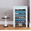 dbeautify 5 Shelf Foldable Collapsible ShoeRack Plastic Collapsible Shoe Stand (7_SkyBlue, 5 Shelves, DIY(Do-It-Yourself))