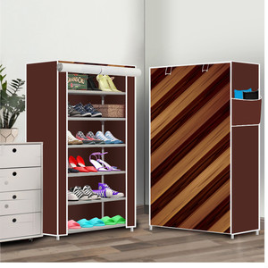 dbeautify 6 shelf foldable collapsible shoerack metal plastic shoe stand 14brown wall panel 6 shelves diydo-it-yourself