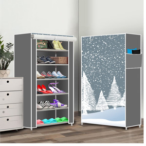 dbeautify 6 shelf foldable collapsible shoerack plastic collapsible shoe stand 13grey felling snow 6 shelves diydo-it-yourself