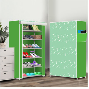 dbeautify 6 shelf foldable collapsible shoerack plastic collapsible shoe stand 5green 6 shelves diydo-it-yourself