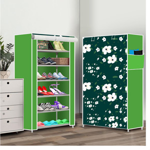 dbeautify 6 shelf foldable collapsible shoerack plastic collapsible shoe stand 19green 6 shelves diydo-it-yourself
