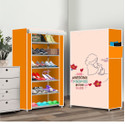 dbeautify 6 Shelf Foldable Collapsible ShoeRack Plastic Collapsible Shoe Stand (18|Orange Awesome moms, 6 Shelves, DIY(Do-It-Yourself))