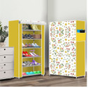 dbeautify 6 Shelf Foldable Collapsible ShoeRack Plastic Collapsible Shoe Stand (32 | Warm Flower Yellow, 6 Shelves, DIY(Do-It-Yourself))