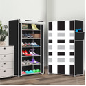 dbeautify 6 Shelf Foldable Collapsible ShoeRack Metal, Plastic Shoe Stand (6|Black, 6 Shelves, DIY(Do-It-Yourself))