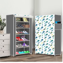 dbeautify 6 Shelf Foldable Collapsible ShoeRack Plastic Collapsible Shoe Stand (20|Grey Peacock Feather, 6 Shelves, DIY(Do-It-Yourself))