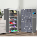 dbeautify 6 Shelf Foldable Collapsible ShoeRack Metal, Plastic Shoe Stand (24|Grey Awesome Box, 6 Shelves, DIY(Do-It-Yourself))