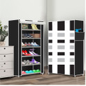 dbeautify 6 Shelf Foldable Collapsible ShoeRack Plastic Collapsible Shoe Stand (6|Black, 6 Shelves, DIY(Do-It-Yourself))