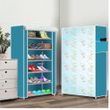 dbeautify 6 Shelf Foldable Collapsible ShoeRack Plastic Collapsible Shoe Stand (7|SkyBlue, 6 Shelves, DIY(Do-It-Yourself))