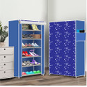 dbeautify 6 Shelf Foldable Collapsible ShoeRack Plastic Collapsible Shoe Stand (9|Blue, 6 Shelves, DIY(Do-It-Yourself))