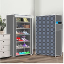 dbeautify 6 Shelf Foldable Collapsible ShoeRack Metal, Plastic Shoe Stand (1|GREY, 6 Shelves, DIY(Do-It-Yourself))