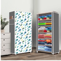 dbeautify 6 Shelf Foldable Collapsible Wardrobe Storage Organizer Almirah Cloth Rack Carbon Steel Collapsible Wardrobe (Finish Color - Peacock Feather Grey (20), DIY(Do-It-Yourself))