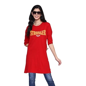 Womens 100 Cotton Round Neck Long Top