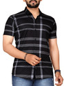DBEX Men Checkered Casual Grey Black Shirt