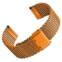 DBLACK ''BONEZ'' Mesh Chain Stainless Steel Watch Belt, Ergonomic &amp; Breathable Design Watch Strap // For 08mm, 10mm, 12mm, 14mm, 16mm, 18mm, 20mm, or 22mm Watch Band (Rose Gold, Choose Your Size)