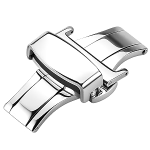 dblack dslck3 butterfly lock stainless steel deployment buckle double push spring clasp for watch strap  for 16mm 18mm 20mm or 22mm watch bands choose your size amp color
