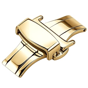 dblack dslck3 butterfly lock stainless steel deployment buckle double push spring clasp for watch strap  for 16mm 18mm 20mm or 22mm watch bands choose your size amp color