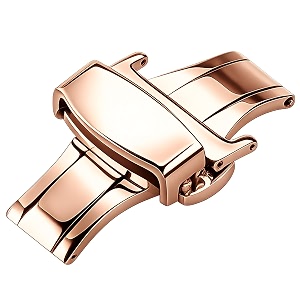dblack dslck3 butterfly lock stainless steel deployment buckle double push spring clasp for watch strap  for 16mm 18mm 20mm or 22mm watch bands choose your size amp color