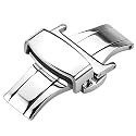 DBLACK ‘’DSLCK3’’ Butterfly Lock Stainless Steel Deployment Buckle Double Push Spring Clasp for Watch strap // For 16mm, 18mm, 20mm, or 22mm Watch Bands (Choose Your Size &amp; Color)