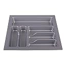 DBR PVC Cutlery Tray for Kitchen Drawer Width 500 mm (Tray Dimension 17 x 19 INCH) Cutlery Storage Organizer Tray for Modular Kitchen Grey