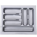 DBR Cutlery Tray For Inside Kitchen Drawer/Cutlery Storage Organizer Tray For Modular Kitchen Drawer Width (Outer) 45 Cm, (Tray Dimension 15 X 19 Inch) Grey (Polyvinyl Chloride), Orange