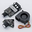 DC 12V 75 * 75 * 30 Brushless Blower Fan with SEN51 Speed Controller Module | High Airflow Centrifugal Cooling Fan | Adjustable PWM Motor Driver Board for Electronics, DIY Projects