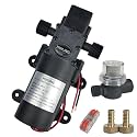 DC 12V Diaphragm Pump, Self-Priming Pump with Filter Quick Connection Terminal, 1.2 GPM 100 PSI Pressure Switch Adjustable Spray Pump, Suitable for RV Camping Shower Garden