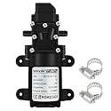 DC 12V Water Pump,1GPM 4L/Min Diaphragm Pump Built in Pressure Switch with 2 Hose Clamps for Pumping Water