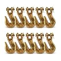 DC Cargo G70 3/8 Chain Hook (Pack of 10) – Heavy Duty Clevis Grab Hook for 3/8 Inch Grade 70 Chain - for Trailer Truck Transport - 6,600 lbs