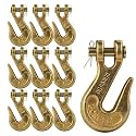 DC Cargo G70 5/16 Chain Hook (Pack of 10) – Heavy Duty Clevis Grab Hook for 5/16 Inch Grade 70 Chain - for Trailer Truck Transport - 4,700 lbs