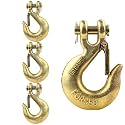DC Cargo G70 Clevis Slip Hook with Safety Latch (Pack of 4) – 5/16 Inch Grade 70 Clevis Hooks – Heavy Duty for Trailer Truck Transport - 4,700 Lbs