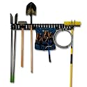 DC Cargo Garage Kit - 7-Piece Tool Storage Rack Set Includes 4' Rail 2 J Hooks Hanging Pocket Tie Down Strap and More Versatile Heavy Duty Steel Rail for Organizing Home Garage and Garden Tools