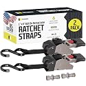 DC Cargo Mall Bolt-on Auto Retractable Ratchet Straps - (2 Pack) 1 Inch x 6 Ft - 600 lbs Break Strength - Retractable Ratchet Tie Down Straps for Boats, Jet Skis, Motorcycles, ATVs