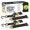 DC Cargo Mall Bolt-on E Track Auto Retractable Ratchets Straps Heavy Duty (2 Pack) 2 Inch x 6 Ft - Retractable Ratchet Tie Down Straps for Boats, Jet Skis, Motorcycles, ATVs - 4,000 lbs Break Strength