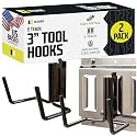 DC Cargo Mall Dual Arm Tool Hook Hanger E Track Accessories 3" Deep (2 Pack) - Garage Wall Mount, Truck, Enclosed Trailer, Storage System