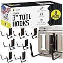 DC Cargo Mall Dual Arm Tool Hook Hanger E Track Accessories 3" Deep (8 Pack) - Garage Wall Mount, Truck, Enclosed Trailer, Storage System