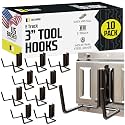 DC Cargo Mall Dual Arm Tool Hook Hanger E Track Accessories 3" Deep (10 Pack) - Garage Wall Mount, Truck, Enclosed Trailer, Storage ETrack System