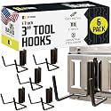 DC Cargo Mall Dual Arm Tool Hook Hanger E Track Accessories 3" Deep (6 Pack) - Garage Wall Mount, Truck, Enclosed Trailer, Storage ETrack System