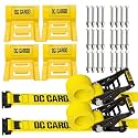 DC Cargo Mall E Track Wheel Chock UTV Tie Down Straps Kit (2 Pack) 4,500lb Break Strength - Heavy Duty Ratchet Tire Straps System for Four-Wheeler