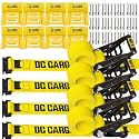 DC Cargo Mall E Track Wheel Chock UTV Tie Down Straps Kit (4 Pack) 4,500lb Break Strength - Heavy Duty Ratchet Tire Straps System for Four-Wheeler