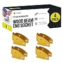 DC Cargo Mall E Track Wood Beam End Socket Shelf Brackets Accessories (4 Pack) - Fit with 2x4 2x6 Add Removable Etrack Load Lock Bar for Enclosed Trailers - Zinc-Coated Steel