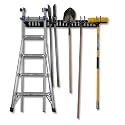 DC Cargo Mall Garage Kit - 7-Piece Tool Storage Rack Set Includes 4' Rail 6 Tool Hangers & 8 Hex Head Screws Versatile Heavy Duty Steel Rail for Organizing Home Garage and Garden Tools