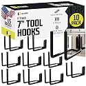 DC Cargo Mall Heavy Duty Hook Hanger E Track Accessories 7.5" Deep (10 Pack) - Garage Wall Mount, Box Truck, Enclosed Trailer, Storage ETrack System - Universal Garage Storage Organizer for Tools